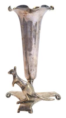 VASE, SILVER - KANGAROO DECORATION
