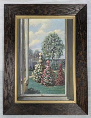 PAINTING: LANDSCAPE THROUGH A WINDOW, RICHARD FELLOWS
