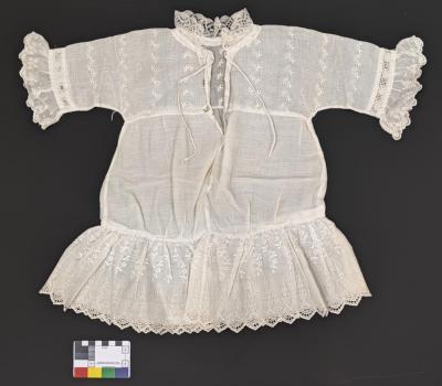 DRESS: CHILDRENS, WHITE COTTON BRODERIE ANGLAISE