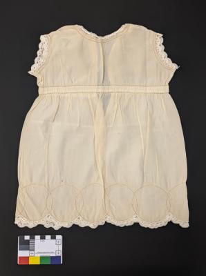 DRESS: CHILDRENS, SILK WITH LACE EDGING