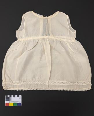 DRESS: CHILDRENS, SILK WITH LACE EDGING