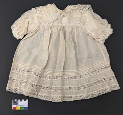 DRESS: CHILDRENS, SILK WITH LACE TRIM